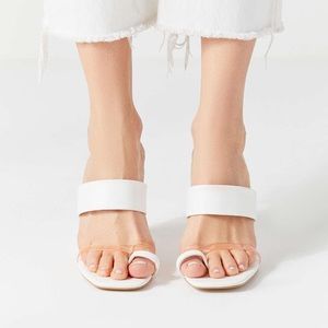 Urban Outfitters Heeled Sandals - White/Rose Pink